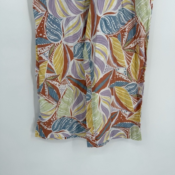 C & C California Pants Womens Size XL Floral Linen Wide Leg Pull On Casual Beach - Picture 4 of 11